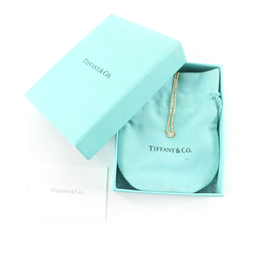 Great TIFFANY&Co. Necklace By the yard Current product 0.08ct 1P diamond AU750 Used