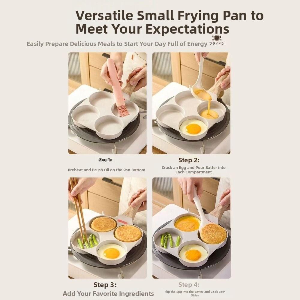 Non-stick Egg Pancake Pan Rapid Heating Fried Egg Pan Cookware Four-hole Frying Pan  Kitchen