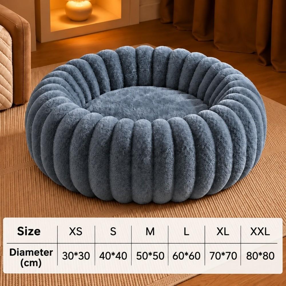 Ultra Soft Round Pet Bed Plush Material Large Dog Bed Cozy Cat Sofa Bed  For Dog Cats