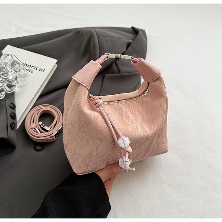 

Chic Versatile Shoulder Bag For Women Stylish Fashionable Dumpling Bag Available In Black Pink Beige And Silver Colors Pink