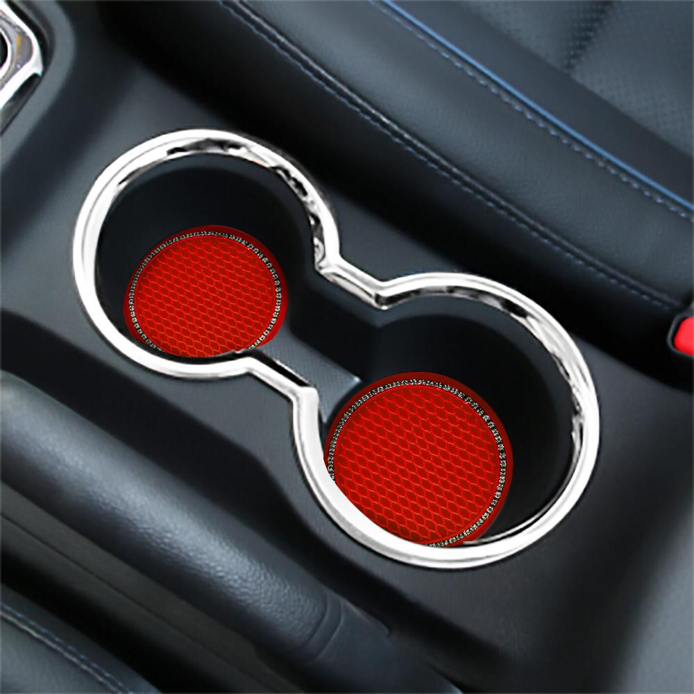 2pcs/set Car Coaster Water Cup Bottle Holder Anti-slip Pad Mat Silica Gel For Interior Decoration Car Styling