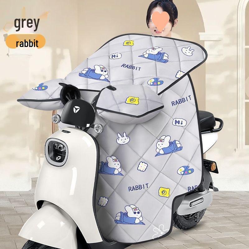 Electric Vehicle Plush Windshield Cover - Thickened, Enlarged, Waterproof, and Windproof for Winter Protection.