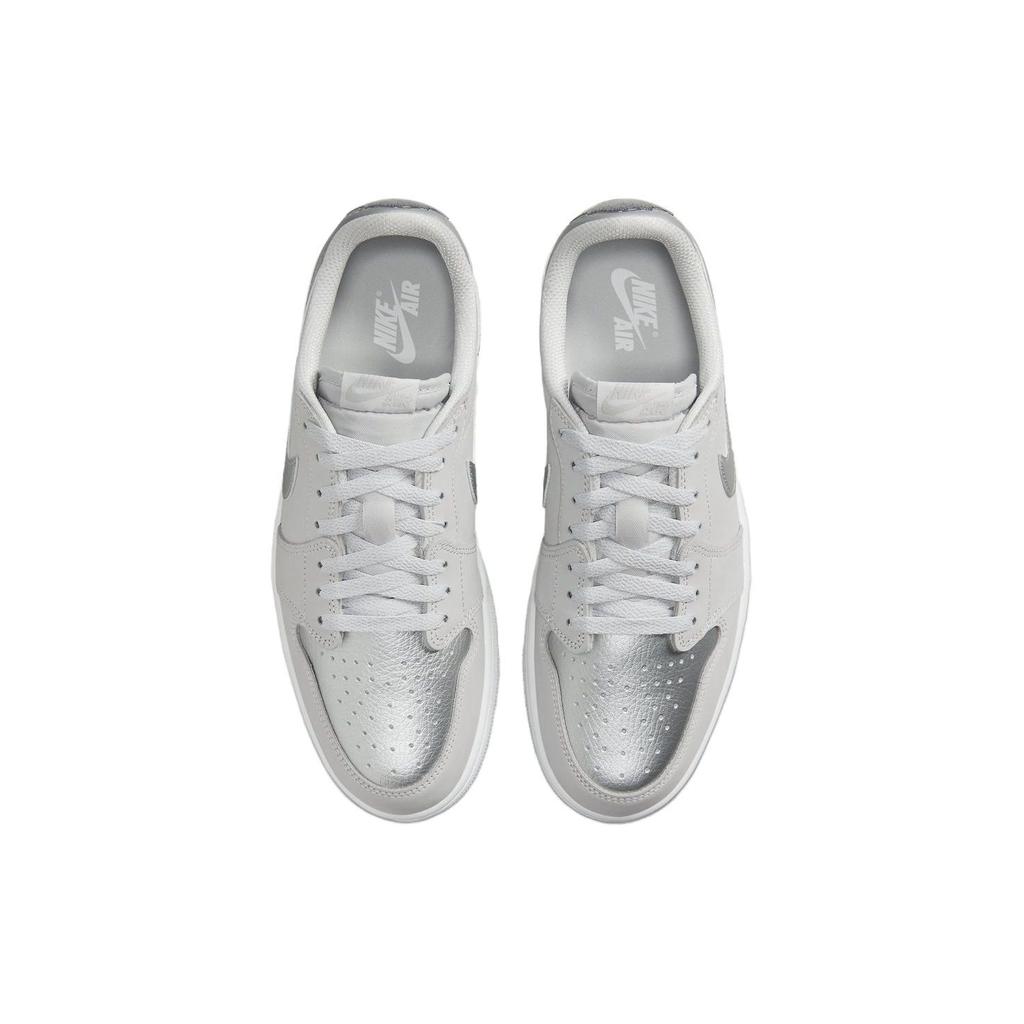 Air Jordan 1 Retro Low OG Metallic Silver Men Sneakers Grey Neutral-Grey White CZ0790-002