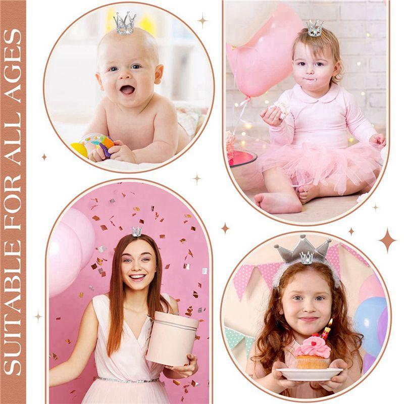 BAAJ-24Pcs Crown Cake Topper Mini Baby Crown Queen Crown Small Princess Headpiece Cake Decoration For Baby Shower Decor