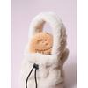 Daiso Zipped Fur Tote Bag Ivory