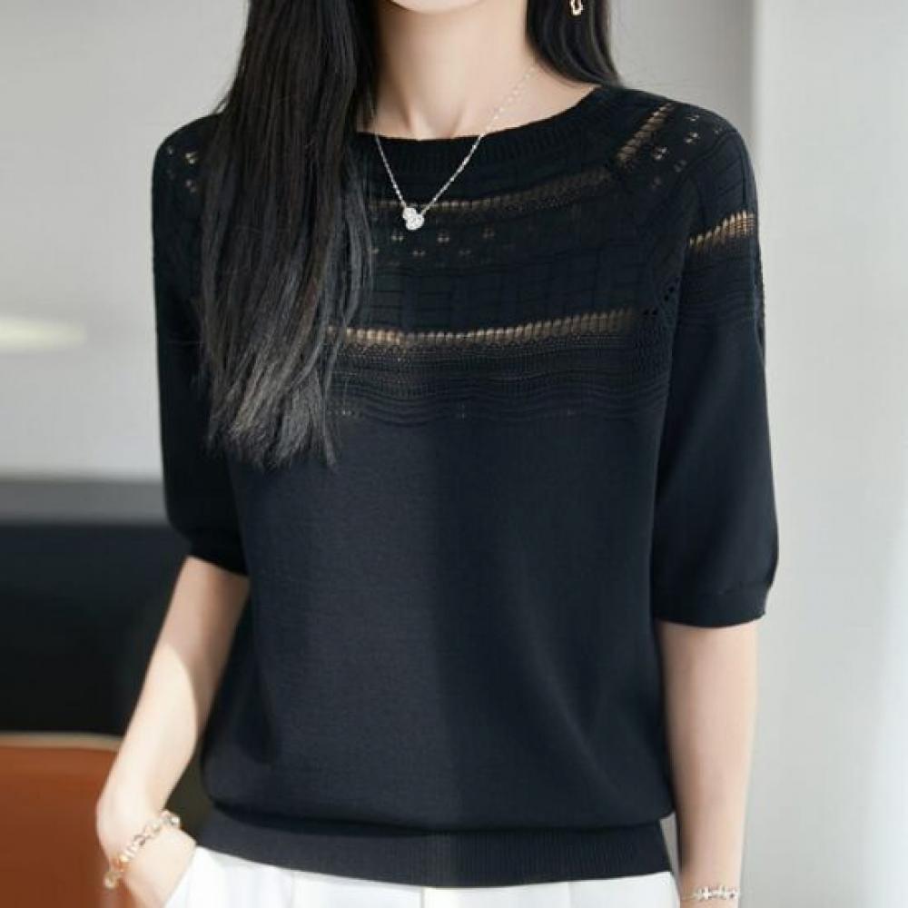 Navava Women Cool Daily Punching 5 8 Knit Tee Nk3667