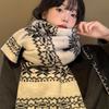Scarf Women's Autumn and Winter Atmosphere Versatile Thickened Warm Christmas Scarf Shawl