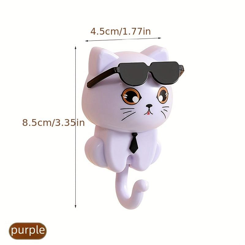 1pc Dog Leash Hanger Puppy Gift Dog Wall Hook Creative Cartoon Cat Key Hook, with Gravity-Induced Glasses Feature
