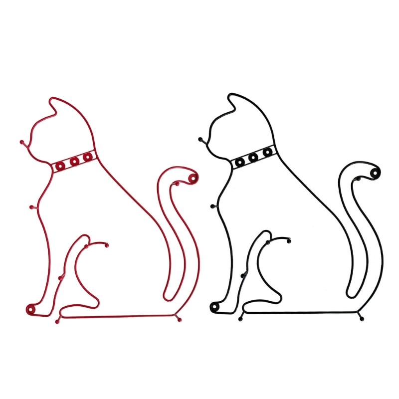 Retro Cartoon Cats Wall Hook Minimalist Design For Home Decors Functional To Hanging Clothes Hats And Bags Durable Iron Materials Suitable For Various