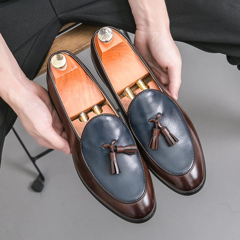 Fashion Mixed Colors Mens Dress Shoes Retro Male Leather Shoes Business Male Baroque Footwear Casual Mens Oxford Footwear