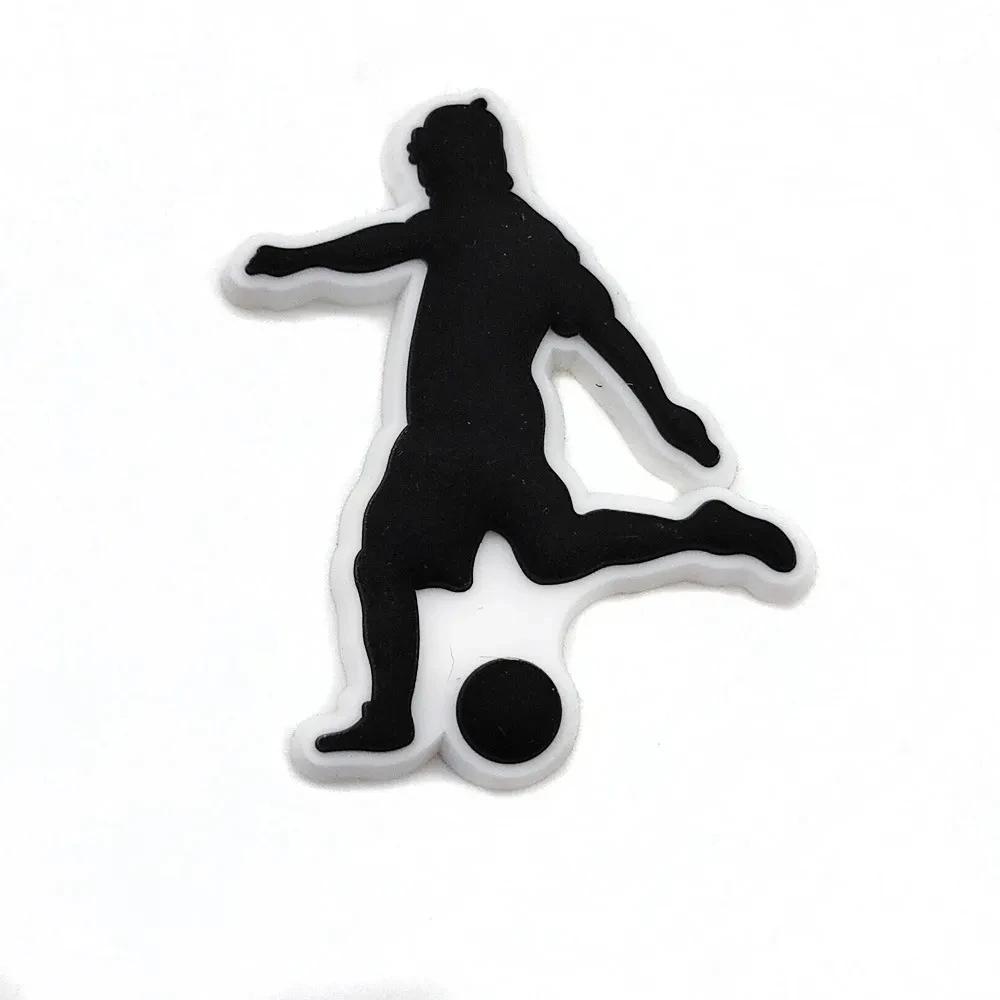 18PCS Soccer Sports Theme Hole Shoes Charms Packs Decoration Set Boys Men Football Style Buckle Slipper Sandals Shoe Accessories