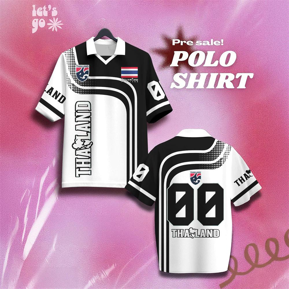 

ТАИЛАНД Футбол Футбол Поло Винтажная Футболка Национальный Флаг Логотип Слон Значок Карта Унисекс Мужчины Женщины ДЖЕРСИ Принт Быстросохнущая С Коротким Рукавом Форма 5XL