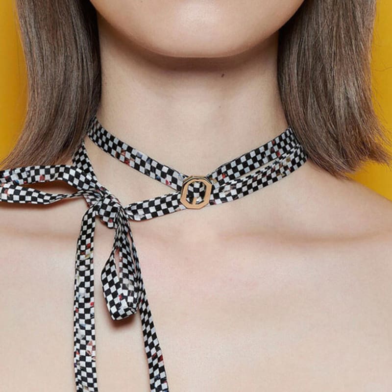 

Saint Luxure Scarf Choker Check Mix Check mix