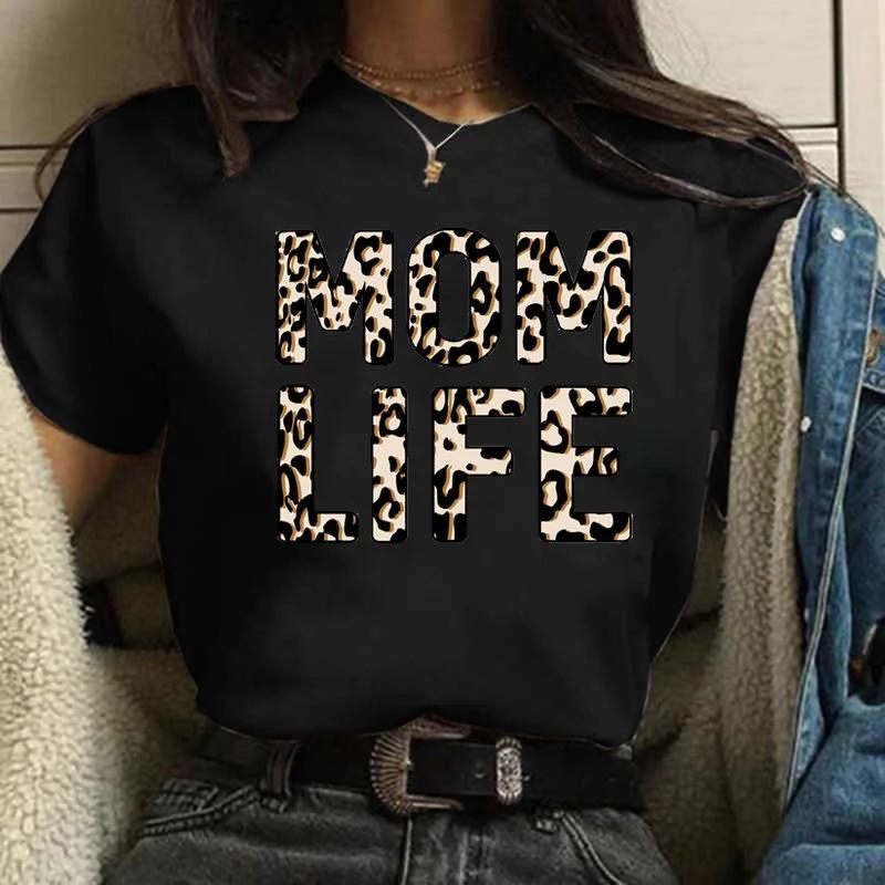 New Wholesale Leopard Print Simple Round Neck Lovely Tshirt Unisex Harajuku Graphic T Shirts Tops