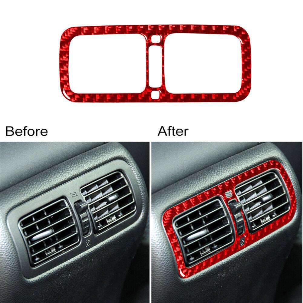 Red Carbon Fiber Rear Center Air Vent Cover Trim For Infiniti G37 Sedan 2010-13