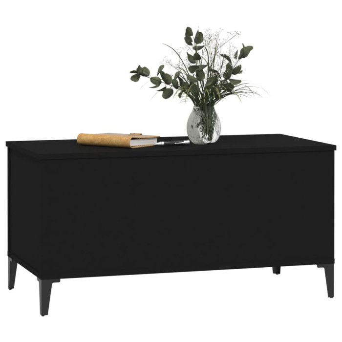 819589 vidaXL Coffee Table Black 90x44.5x45 Cm Engineered Wood