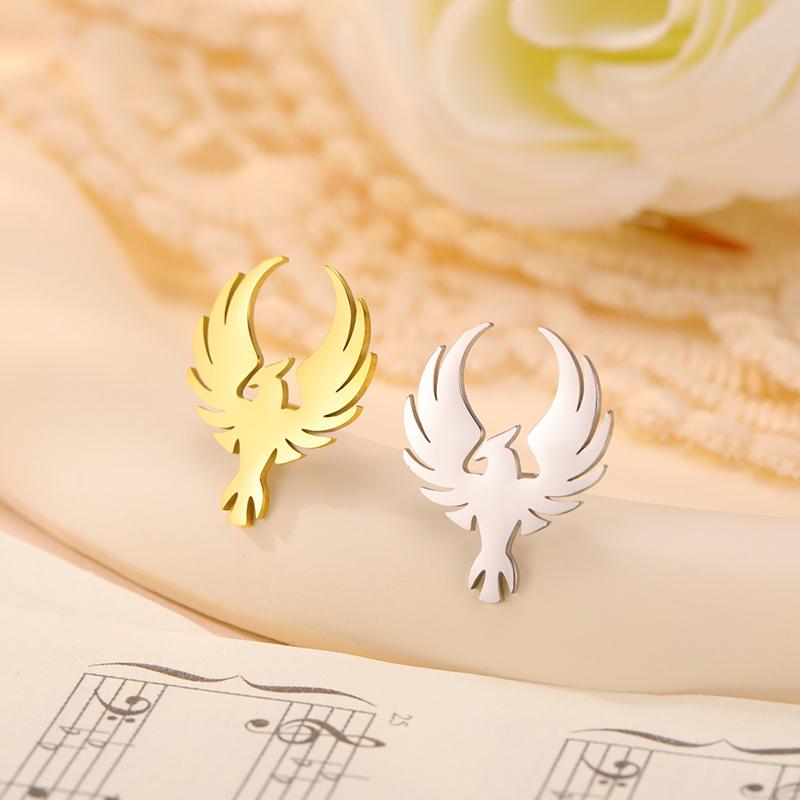 Phoenix Brooch Pin Stainless Steel Animal Gold Color Suit Collar Badges For Men Women Totem Jewelry 2026 New