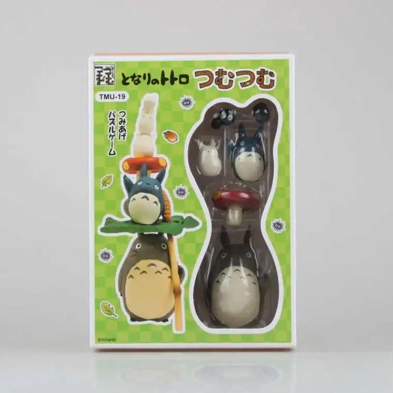 Totoro Impilabile Figure Carine Inclusi Piccolo Totoro Sprite della Polvere Bambola Carina Modello da Collezione Giocattolo Decorazione per la Casa Regalo per Fan Anime Compleanno dei Bambini