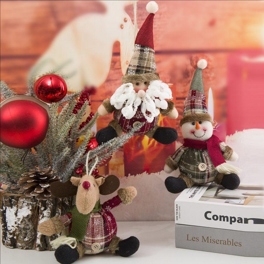 Christmas Decoration: Plush Button-Shaped Dolls, Spherical Christmas Tree Ornaments. Three Styles To Choose From