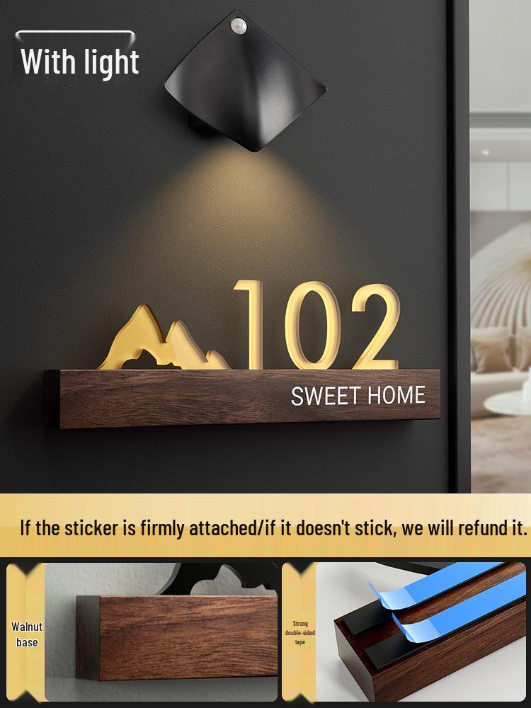 Luminous Personalized House Number Sign Sticker for Front Door