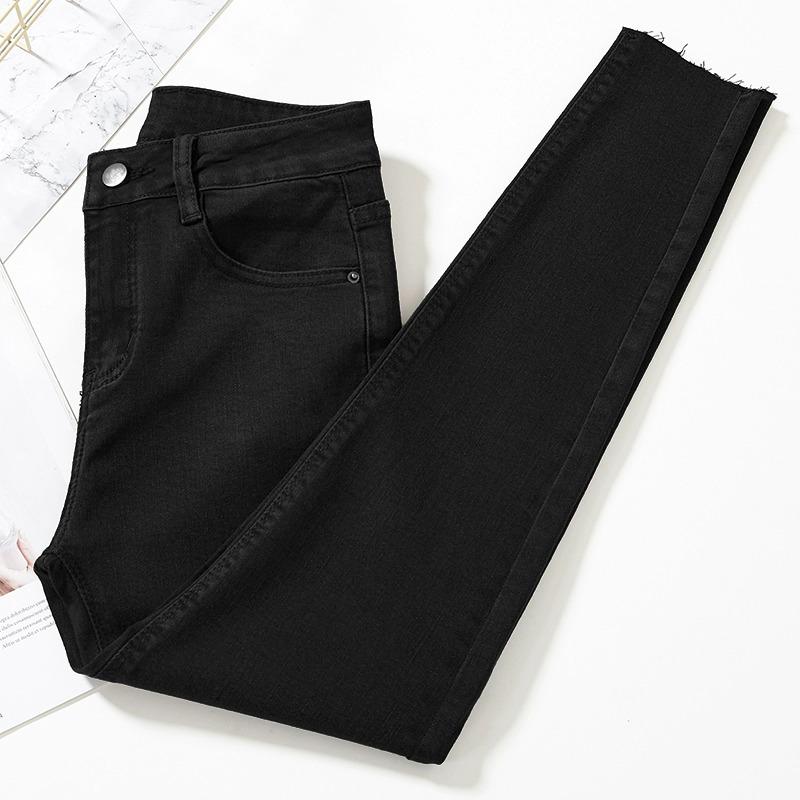 2025 Women s High Waist Plus Velvet Skinny Jeans - Slimming, Versatile Cut-off Pencil Pants 32