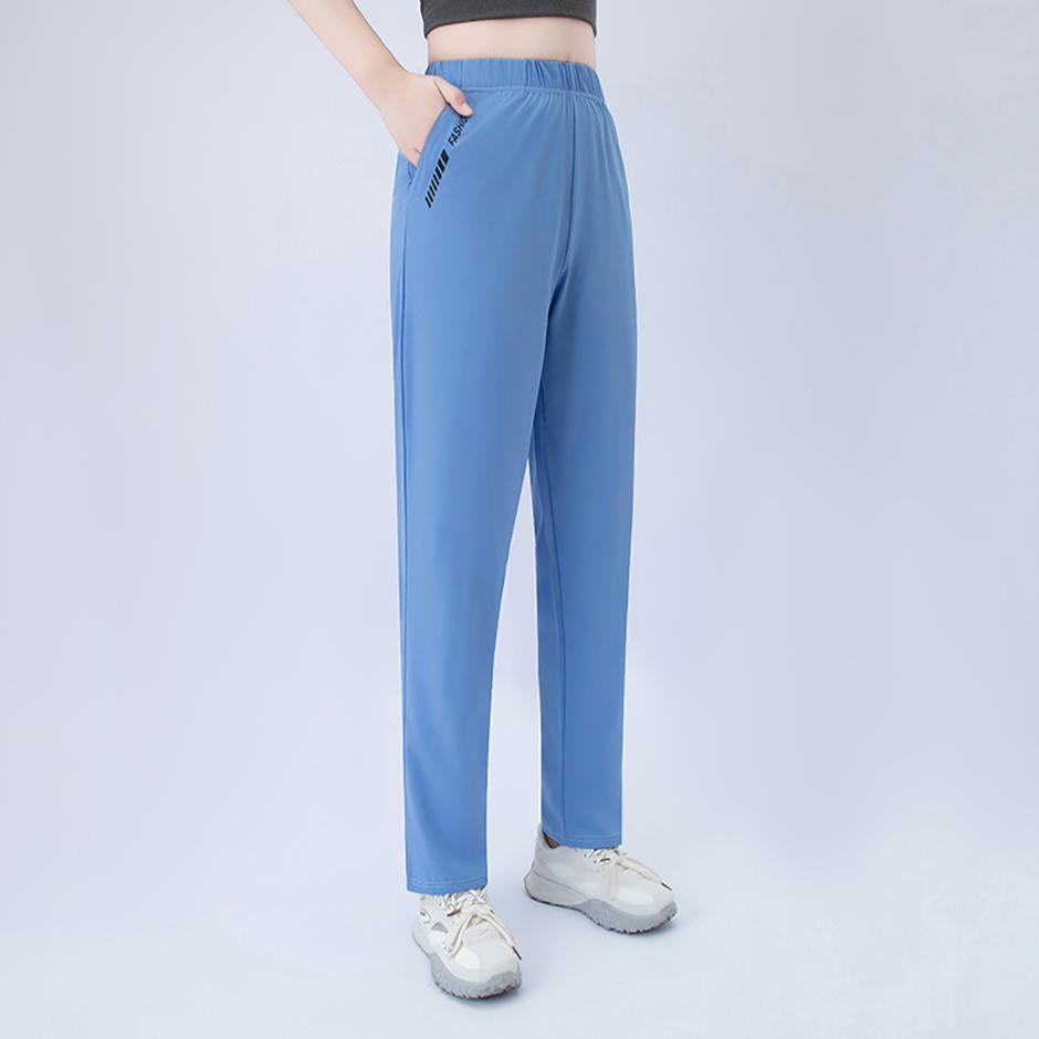 Summer Women's Letter Printed Pocket Casual Pants, Comfortable Plus Size Youth Student Sports Running Harem Pants