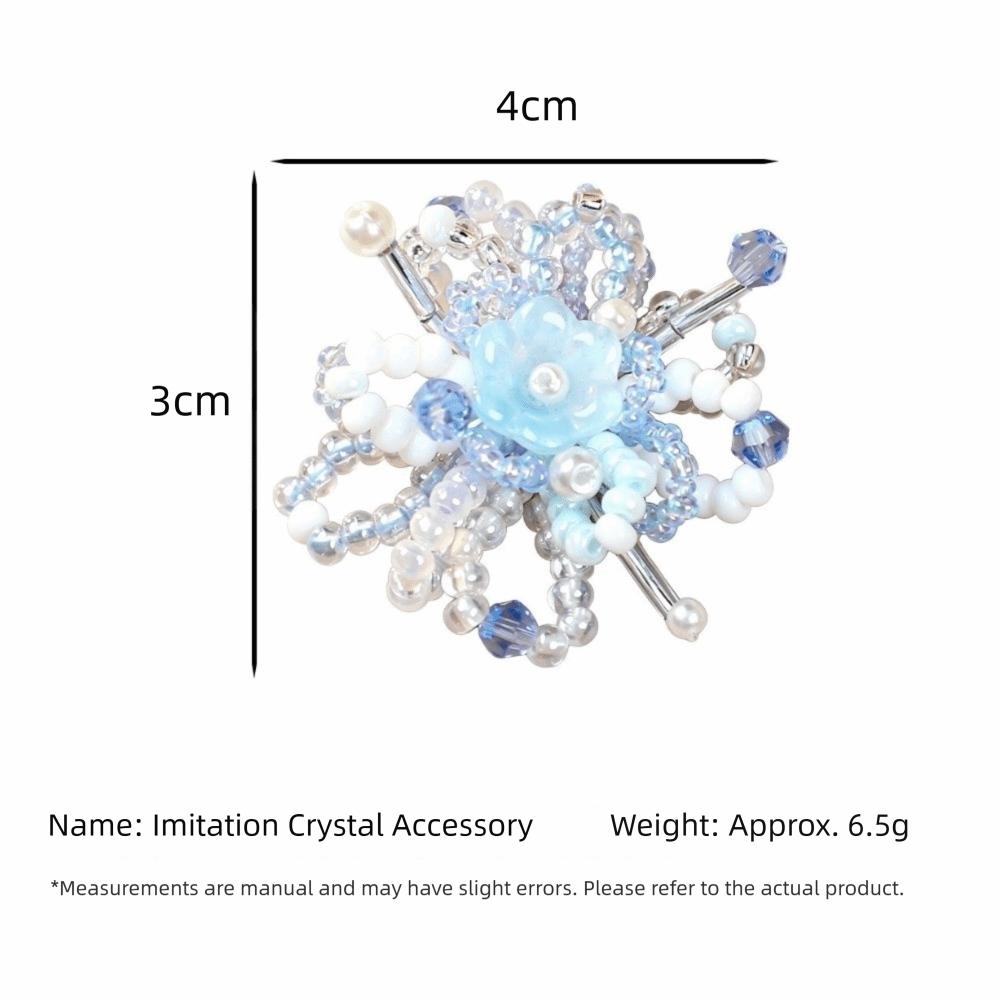 Dopamine Style Beaded Flowers Clusters 2-Piece Set Flower Accessories DIY Earrings  Summer Wear