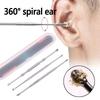 1/3Pcs Double Head Ear Wax Removal Cleaner Earwax Remover 360° Cleaning Ear Pick Stainless Steel Ear Care Tools