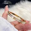 Luxury Gold Plated Bangles Zircon Women's Hand Bracelet Stainless Steel Bangle Gifts for Women Fashion Accessories Mother's Day