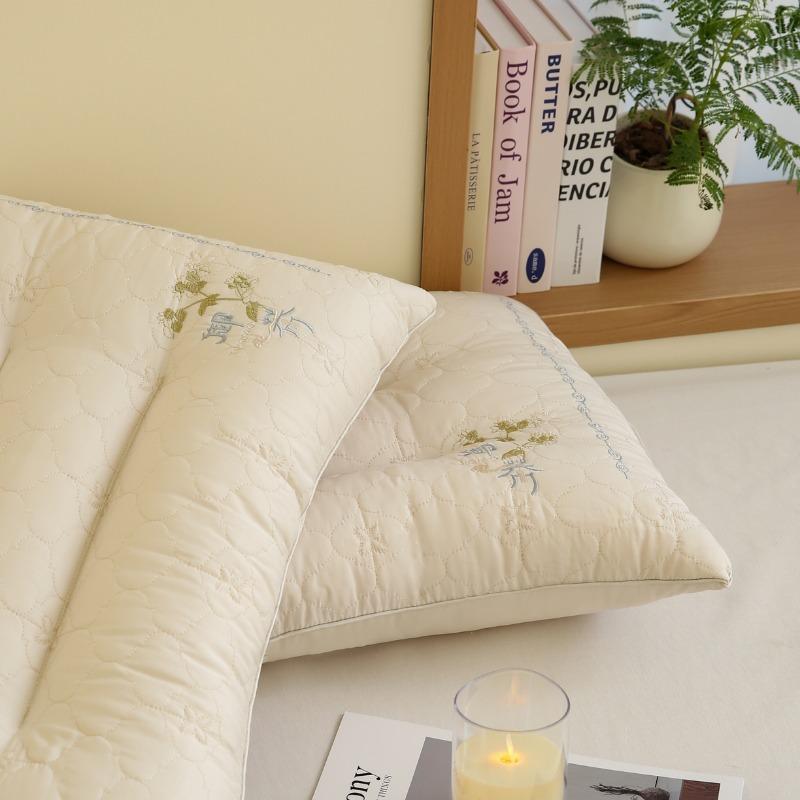 2025 new solid color simple fashion royal grass floral sleep pillow soft fluffy comfortable pillow home