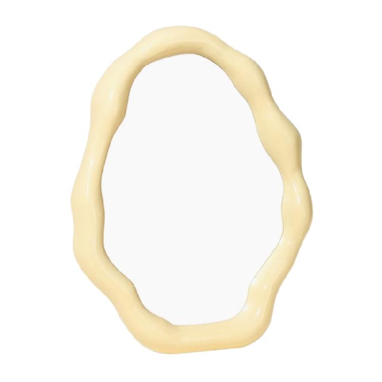Artistic Cloud Shape Makeup Mirror for Desk and Tabletop Vanity Mirror with Adjustable Brackets Aesthetic Mirror Decors