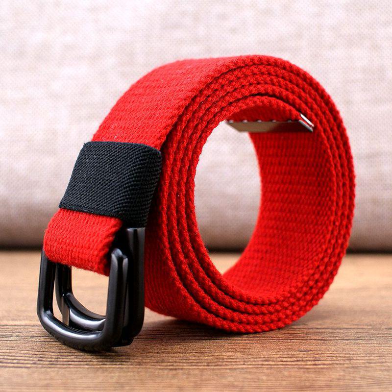 Men's Canvas & Leather Double Ring Stretch Belt
