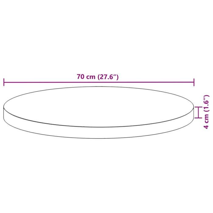VidaXL Round Table Top Ø70x4 Cm Solid Acacia Wood, Replacement Table Top, Round Table Top, Top of 4008691
