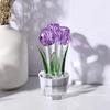 Faux Crystal Tulip Figurine Collectible Clear Tulip Flower Ornament Glass Flower Bouquet Gifts for Valentine's Day Birthday Women Girlfriend Wife