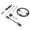 300mm Go Kart Steering Wheel 3 Spoke with 320mm Adjustable Shaft Rack and Pinion Small Gear Pull Rod Rack for 110ml