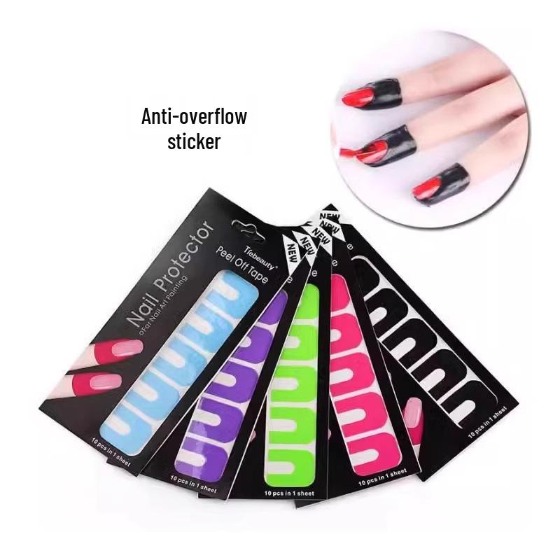 

Стартовый набор для начинающего мастера нейл-арта: Наклейки U-образной формы против перелива для аэрографии ногтей 50 Nail Art Anti-Overflow Stickers