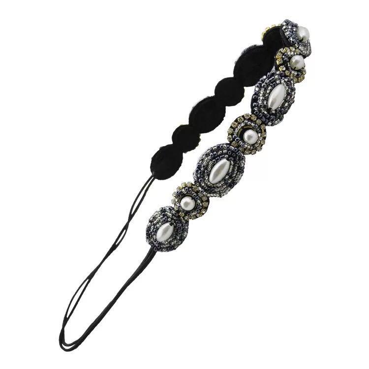 

Европейская и американская королева ночного клуба, расшитая бисером, стразами и жемчугом повязка на голову