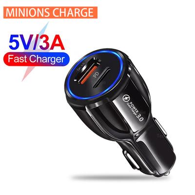 Φορτιστής Αυτοκινήτου USB 3A 30W Τύπου C PD QC Γρήγορης Φόρτισης Προσαρμογέας Τηλεφώνου Για iPhone 13 12 11 Pro Max 8 Xiaomi Huawei Samsung S21 S20 S10