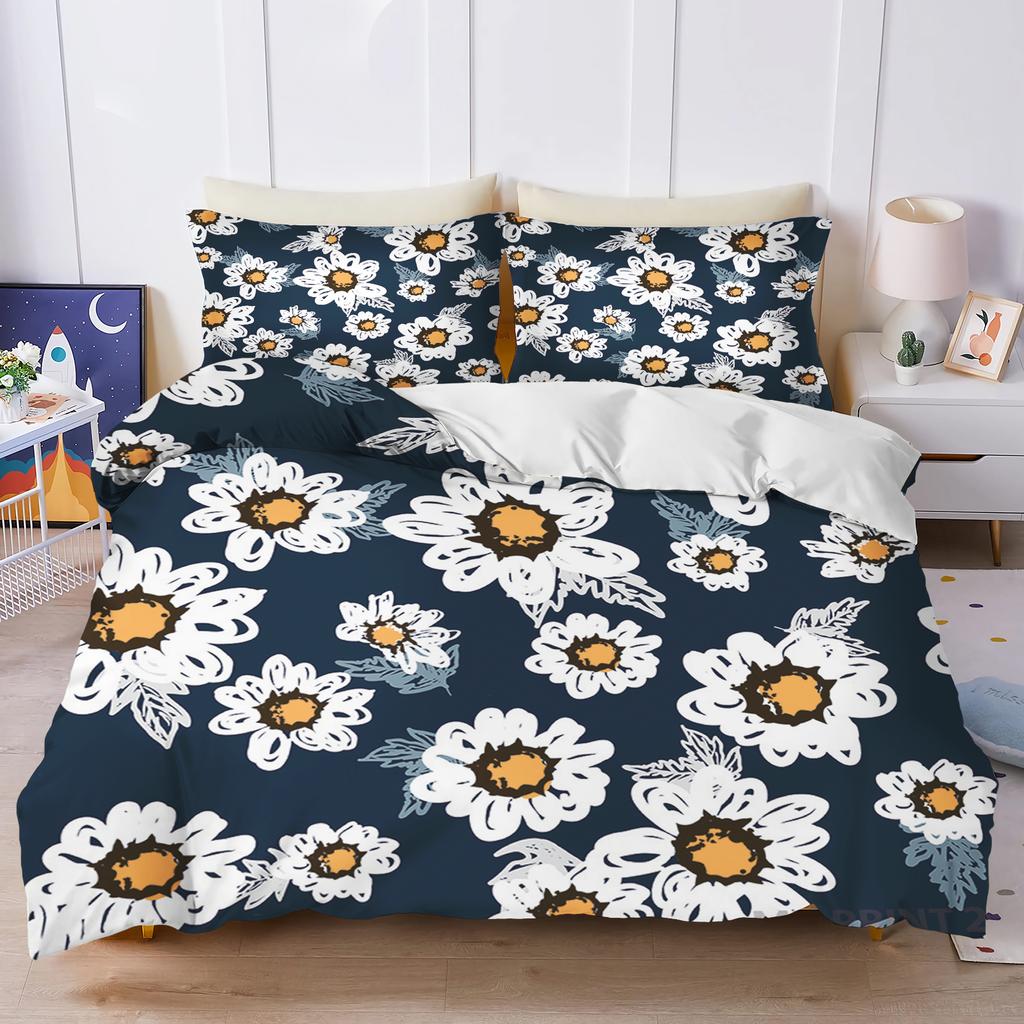 Plant Cute Flowers Bedding Set 3D Children'S Bedding Set Quilt Duvet Cover King Size Twin Covers Children Printed 100% Polyester