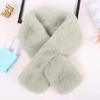 Cross Scarf Faux Rabbit Fur Thickened Soft Cozy Plush Cold Resistant Solid Color Autumn Winter Women Neck Warmer Collar Scarf for Daily Life