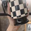 Checkerboard Ceramic Coffee Mugs