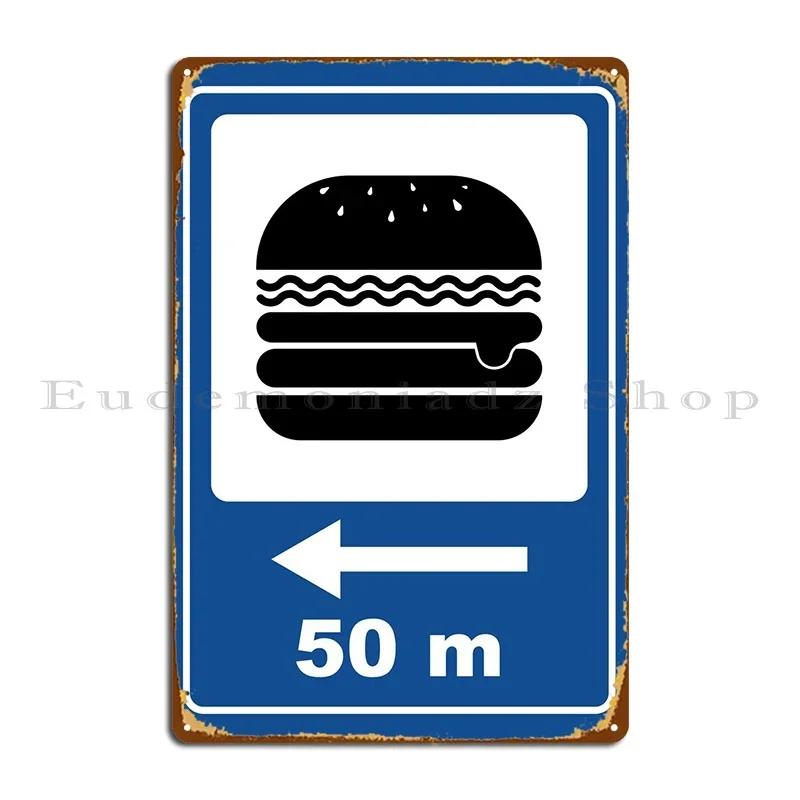 Burger Metal Plaque Poster Customized Wall Plaque Party Party Designing Tin Sign Poster 20x30cm(7.8x11.8inch)