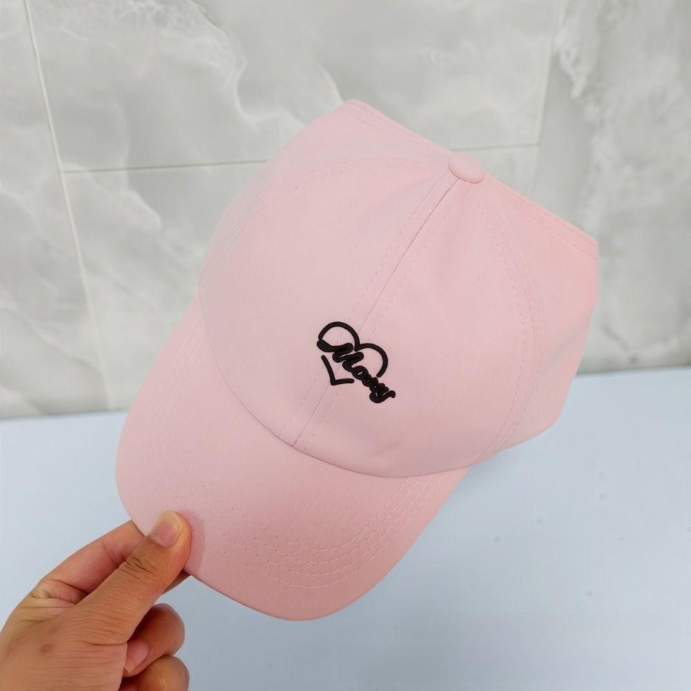 Solid Color Heart Embroidered Baseball Hat Breathable Visor Cap Parent-child Cap For Women Kids