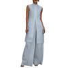 2026 Womens Linen Cotton Sleeveless Vest Top Wide Leg Pants Set Casual Elegant Outfit