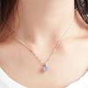 Women's 2 Carat Faux Moissanite Necklace: Six-Prong Diamond Pendant, Classic Luxury Clavicle Chain