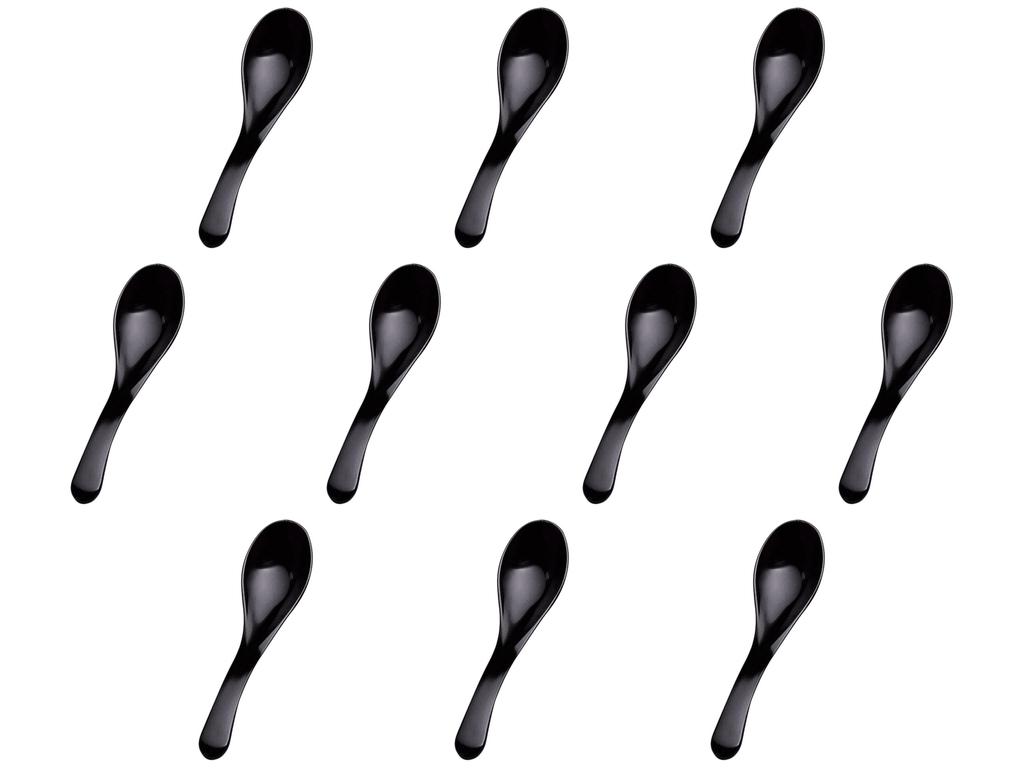 Set of 10 Miyabi Renge Black Lacquer X 4 Lacquerware Spoon ABS Resin Setomonohonpo [TA] (small) [15.2 Cm] Heat-resistant Heat-resistant