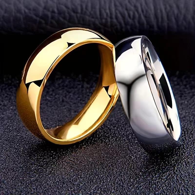 New Trendy Glossy Women's Jewelry, Internal and External Curved Spherical Couple Rings