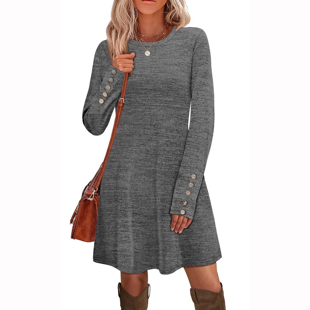 Womens  A Line V Neck Long Sleeve Party Dresses