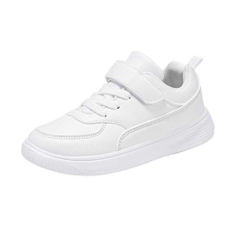 Boys' sports shoes 2025 spring new children's solid color white shoes middle and older children's students white casual shoes girl