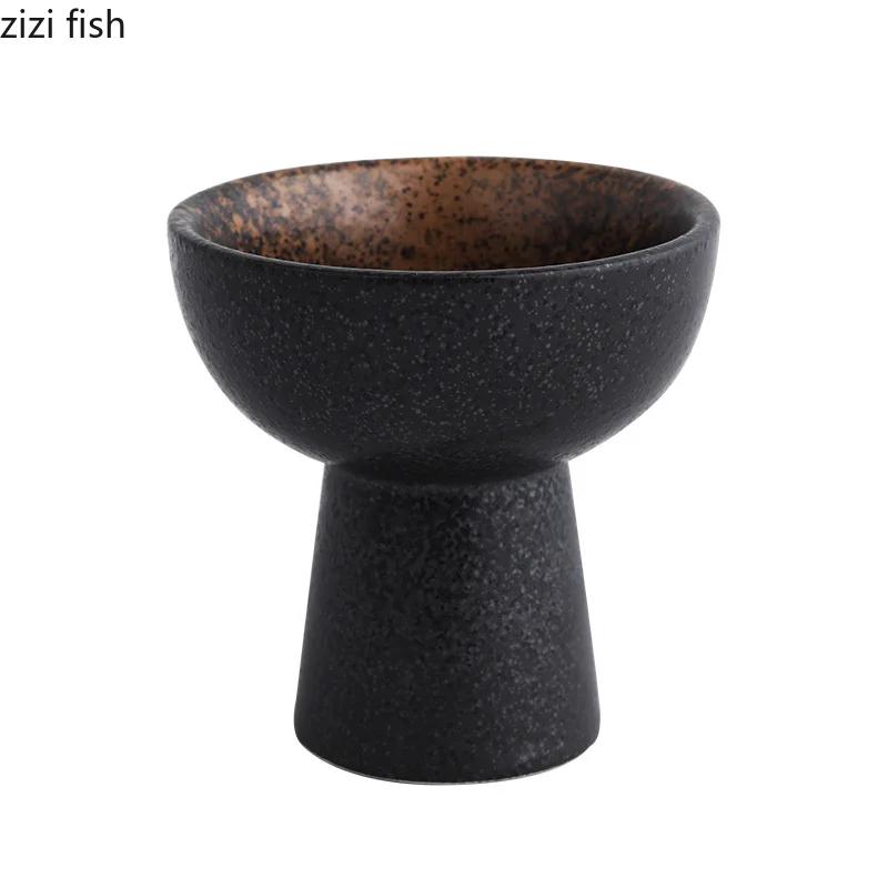 Ceramic Dinner Bowls High Feet Snack Bread Dessert Tray Soup Basin Soup Bowl Restaurant Round Specialty Tableware Cooking Plates